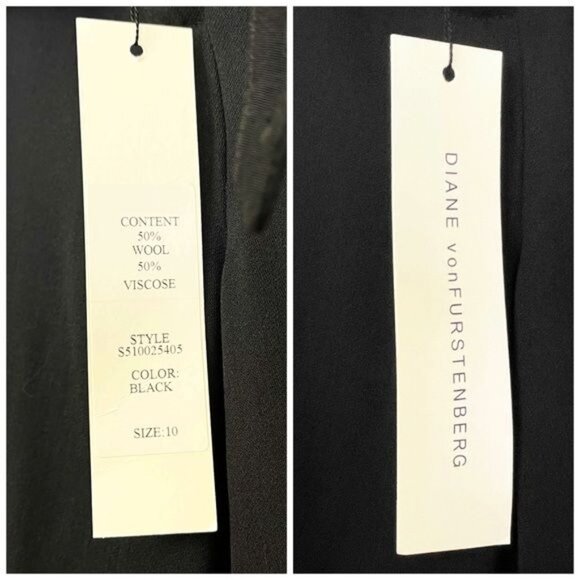 Diane Von Furstenberg Ryan Trouser Pants Black Size 10 NWT - Picture 6 of 10